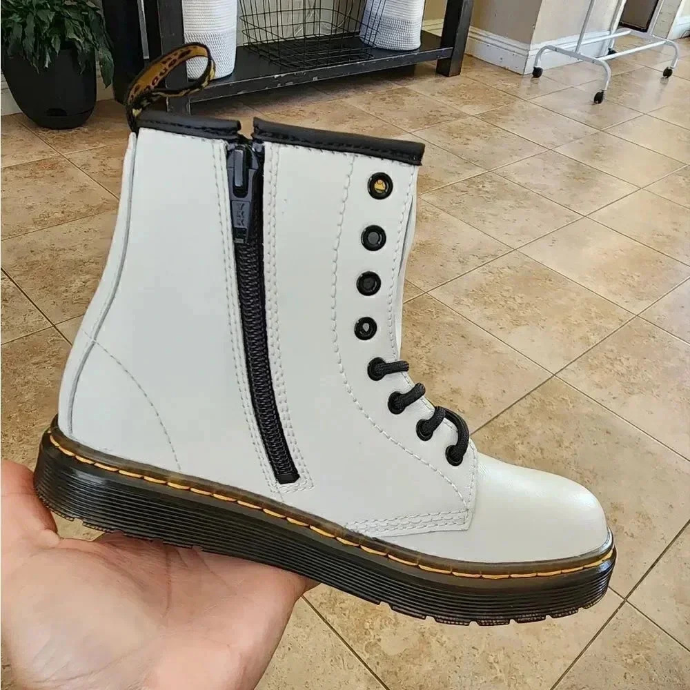 Dr.Martens Kids Zavala White Boots - Picture 6 of 8